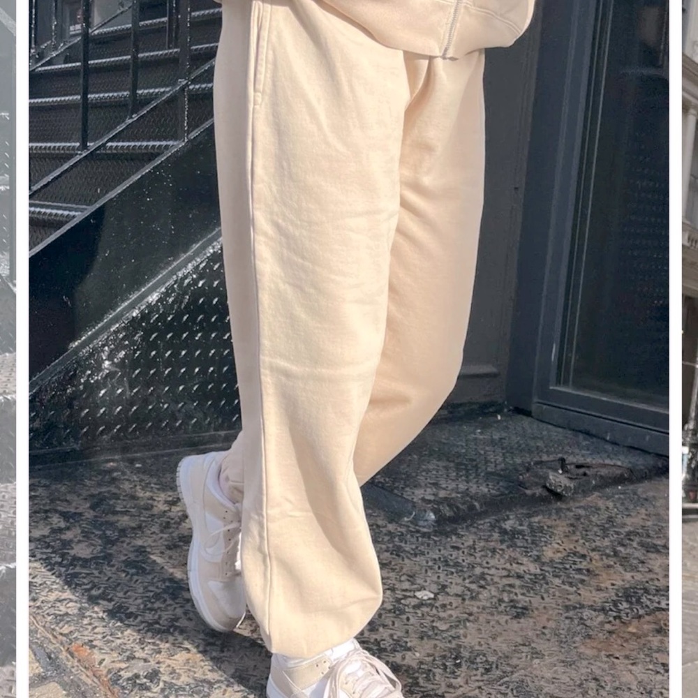 Brandy Melville Cream Track Pants